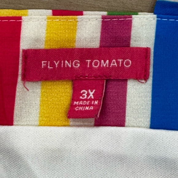 Flying Tomato Colorful Floral Tiered Midi Dress 3X Fully Lined Tie Straps - Picture 6 of 8